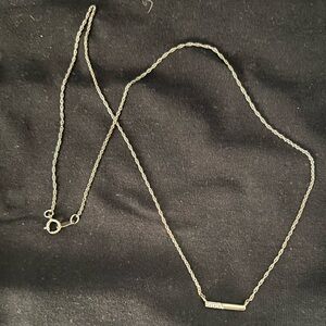 Kay Jewelers White Sapphire Mini Bar Necklace
